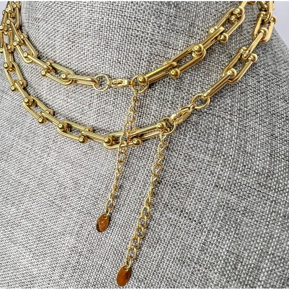 Thick Gold Chain Choker Necklace for Women Gold Plated Choker Chunky Choker - Picture 3 of 10